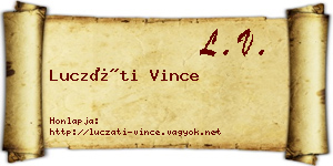 Luczáti Vince névjegykártya